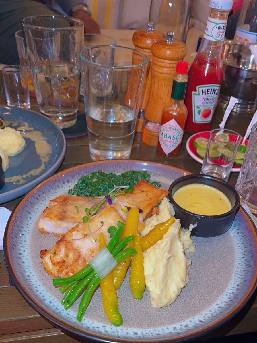 Pan-Seared Salmon Signature Dish at Cobblestone House